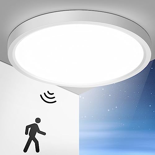 OPPEARL LED Deckenleuchte mit Radar Bewegungsmelder, 24W 2400LM LED Lampe mit Bewegungsmelder Innen Rund, 4000K LED Deckenlampe Bewegungsmelder als Flurlampe, Balkon/Garage/Abstellraum Lampe, Ø30CM von OPPEARL