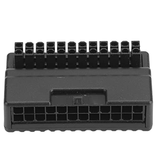 OPPWONG 90-Grad-Motherboard-Adapter, Stecker-zu-Buchse-Verlängerungsadapter, L-Drehung, Rechtwinklige Buchse mit 24-Pin-Buchse auf 24-Pin-Stecker, Isolierendes Gehäuse, ATX 24-Pin, von OPPWONG