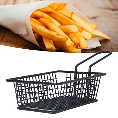 Fritteusenkorb, Edelstahl, Pommes-Frites-Halter, Frittierkorb, Frittierkorb, Tragbares Fritteusen-Frittiersieb mit Griff für Haushaltsrestaurants (Rechteck) von OPPWONG