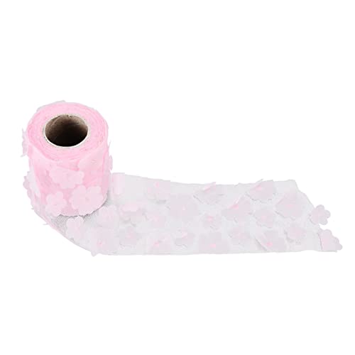 OPPWONG Blumen Tüll Brötchen, Nähen Spitze Funkelnde Tüllbrötchen Schöne DIY Flexible Blumen Tüll Rollen 8 Cm 10yd Exquisit Hell Breiter Anwendung Spool Stoff Stoff (PINK) von OPPWONG