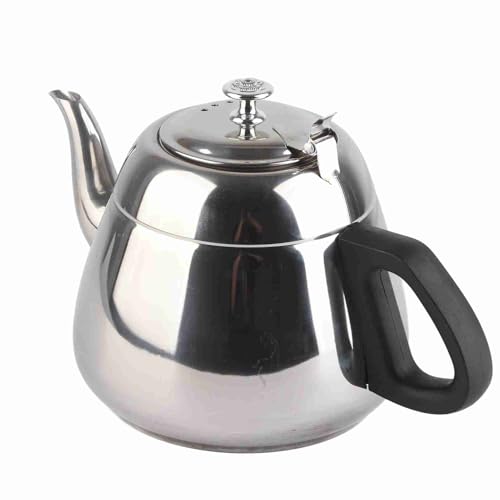OPPWONG Edelstahlkessel, Herd Top Coffee Pot Tee Kessel Herd Warmwasserbereiter Kessel 1,5 L 2L Heißer Wasserkocher mit Filter für Campinghaus (2L mit Filter) von OPPWONG
