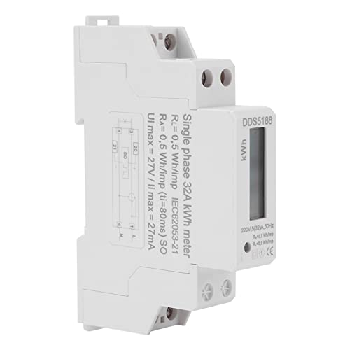 OPPWONG Watt Meter, 5-32A Elektronischer KWH-Meter Elektrizitätsnutzungsmonitor Digital LCD Einphase DIN RAIL Elektrisches Messgerät für Spannungsstromleistung KWH Frequenzleistung OPPWONG Watt Meter, 5-32A Elektronischer KWH-Meter Elektrizitätsnutzungsmonitor Digital LCD Einphase DIN RAIL Elektrisches Messgerät für Spannungsstromleistung KWH Frequenzleistung von OPPWONG