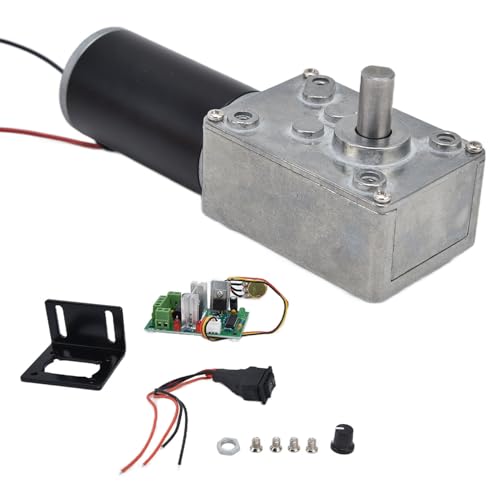 OPPWONG Zahnradmotor, DC12V Getriebemotor Hoher Drehmoment DC Motor Niedriger Drehzahl Elektromotor Speed Reduktion Maschinenzubehör mit 8 Mm Welle für Roboter Drehungstür Schloss (12V50RPM) von OPPWONG