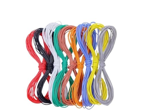 1–250 m 28 AWG Kupferdraht | Superweiche Silikonkautschuk-Isolierung, hochtemperaturflexibel, hitzebeständig, for DIY-Beleuchtung/Elektronikkabel(Yellow,150M_28AWG (OD 1.2MM)) von OPQWAPECE