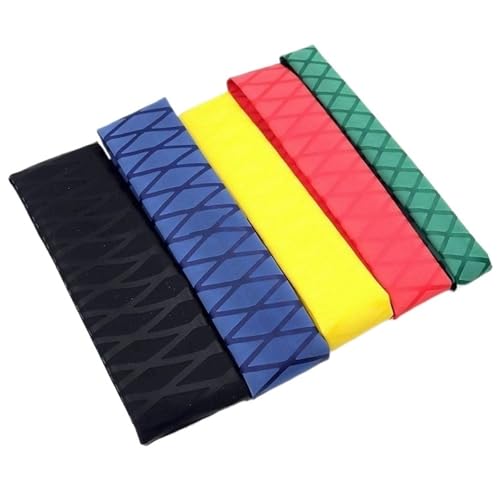 1–5 Stück rutschfester Schrumpfschlauch for Angelruten 15–50 mm | Isolierter Griffschutz, wasserdichte Abdeckung, speziell for Angelrutengriffe(Black,25MM_1M X 5PIECE) von OPQWAPECE