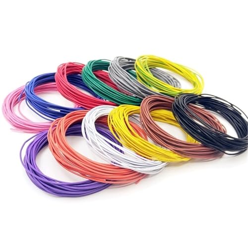 1 m 22 AWG Kupfer-Elektronikkabel, 1,6 mm Außendurchmesser, PVC-isoliert, UL1007 300 V Beleuchtungskabel – mehrfarbig for Lampeninstallationen und LED-DIY-Projekte(WHITE) von OPQWAPECE