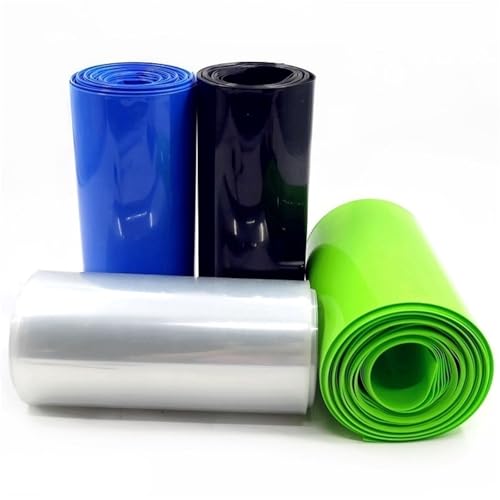 1 m PVC-Schrumpfschlauch | 260 mm Breite, Blau/Schwarz/Grün, Schrumpfbare Kabelhülle, Packungsabdeckung for 18650 Lithium-Batterie-Folienumwicklung(Fruit Green) von OPQWAPECE