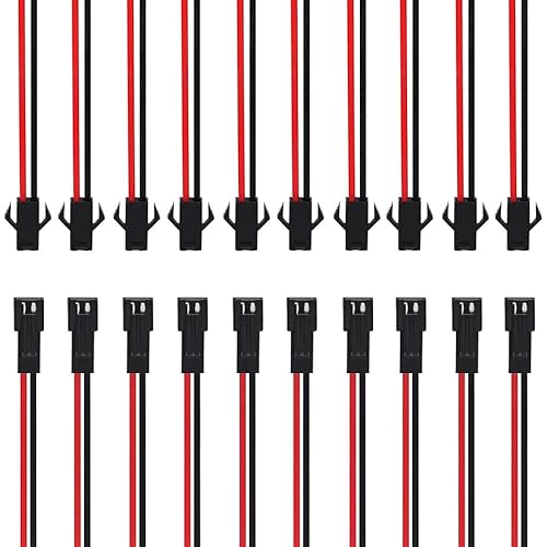 10/20 Paar SM-Anschlusskabelverbinder – Stecker auf Buchse | for LED-Downlights und Deckenlampen, sichere Beleuchtungsverkabelung, einfacher Anschluss(10pairs) von OPQWAPECE