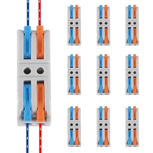 10 Stück Hebel-Kabelverbinder – 2-in-2-out-Schnellklemmen | Einsteck-Leiterdesign, Hebelmuttern, einfacher Kabelanschluss 10 Stück Hebel-Kabelverbinder – 2-in-2-out-Schnellklemmen | Einsteck-Leiterdesign, Hebelmuttern, einfacher Kabelanschluss von OPQWAPECE