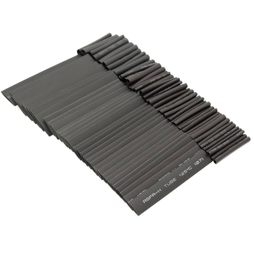 127 Stück schwarze Polyolefin-Schrumpfschläuche – elektronische Kabelhülle | Wasserdicht, Isolierfunktion, passend for Kabelschutzszenarien 127 Stück schwarze Polyolefin-Schrumpfschläuche – elektronische Kabelhülle | Wasserdicht, Isolierfunktion, passend for Kabelschutzszenarien von OPQWAPECE