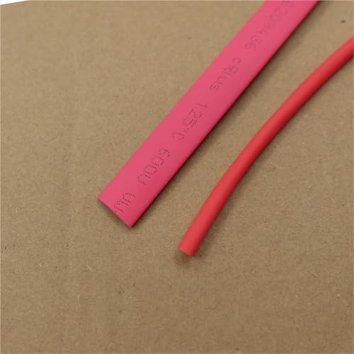 2/5 m Polyolefin-Schrumpfschlauch, 0,6–20 mm Durchmesser | Schrumpfverhältnis 2:1, isolierter Schutz, Kabelummantelung(Red,3mm x 5meter) von OPQWAPECE