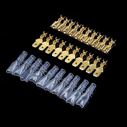 200PCS 2.8/4.8/6.3mm Female/Male Spade Terminals Wire Connectors Crimp Terminals Crimp with Transparent Insulating Sleeves(4.8mm) von OPQWAPECE