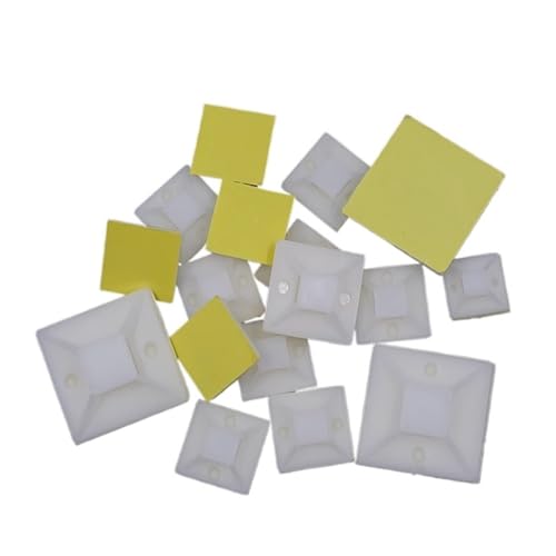 25–100 Stück weiße Kabelbindersockel | Selbstklebende Klebehalterung, abnehmbare Kabelmanagement-Clipklemmen, Befestigungssitz for Wandhalterung(20x20mm -100pcs) von OPQWAPECE