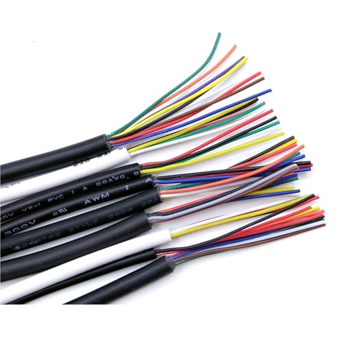 26AWG Kupferkabel | PVC-isolierte Ummantelung, 2–10 Adern, 2464-Kanal-Audioleitung, DIY-Signalsteuerkabel(WHITE,10M_26AWG-6CORES) von OPQWAPECE