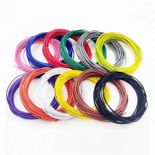2M-100M UL1007 Elektronikkabel 30 28 26 AWG | Schwarz-Rot, PVC-isoliert, verzinntes Kupfer, umweltfreundlich, for LED-/DIY-Kabel(Yellow,80M_30AWG) von OPQWAPECE