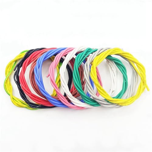 5/10 m Kupferdraht 32 30 28 26 24 22 20 18 AWG | UL3135-Standard, weiche Silikonkautschuk-Isolierung, flexibel, for elektronische LED-Lampenbeleuchtungskabel(Red,5M_14AWG) von OPQWAPECE