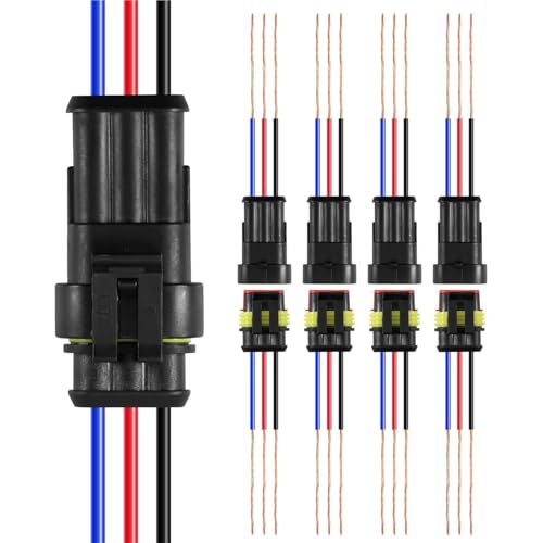 5er-Set 3-Wege-wasserdichte elektrische Stecker männlich-weiblich | 3-polige Kabelverbinder for Auto, LKW, Motorrad, Boot 5er-Set 3-Wege-wasserdichte elektrische Stecker männlich-weiblich | 3-polige Kabelverbinder for Auto, LKW, Motorrad, Boot von OPQWAPECE