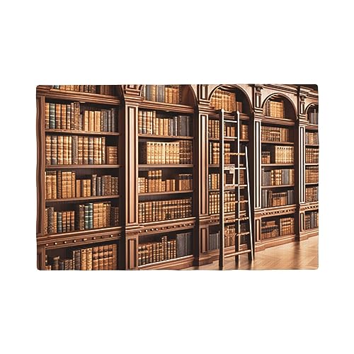 Bibliotheks-Bücherregal Druck Tischset Tischsets Hitzebeständig Waschbar Doppelschichten Platzsets Set 45 X 30 cm von OPSREY