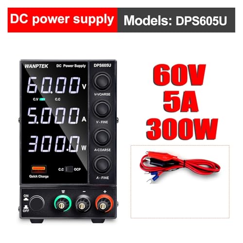 DC-Stromversorgung variabel, DC Stromversorgung einstellbar regulierter Schaltnetzteil LED-Variablenbankquelle 6 0V 5A DIY. Hohe Präzision (Color : Blue) von OPSREY