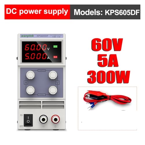 DC-Stromversorgung variabel, DC Stromversorgung einstellbar regulierter Schaltnetzteil LED-Variablenbankquelle 6 0V 5A DIY. Hohe Präzision (Color : Gold) von OPSREY