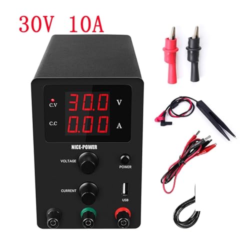 DC-Stromversorgung variabel, Hochpräzise Spannung regulierter Laborstromversorgung 3 0V 10A. Switch-Bench-Netzteil versorgt einstellbare Spannung und Strom Hohe Präzision (Color : R-SPS3010B) von OPSREY