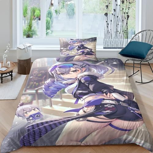 Honkai: Stern Rail Stilvolle Bettwäsche-Sets in Verschiedenen Größen Atmungsaktives Duvet-Cover Mit Kafka 3D-Print Und Verstecktem Reißverschluss Für Komfort Und Langlebigkeit Single（135x200cm） von OPSREY