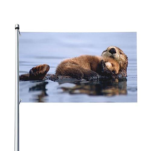 Lazy And Relaxing Otter Print Flag Banner 90 x 152 cm Easy Install Not Easy To Fade Hanging Flag For Indoor Outdoor Garden Yard Decor Flags von OPSREY