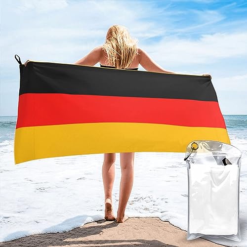 OPSREY Deutschland-Flagge gedruckt Tragbares Schnell Trocknendes Handtuch Strandtuch Weiches Badetuch Für Camping, Fitnessstudio, Strand, Reisen von OPSREY