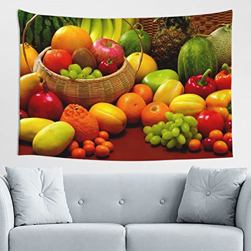 OPSREY Wandteppich, Motiv: frisches Gemüse, Obst, bedruckt, Wanddekoration, ästhetischer Wandteppich, 152 x 102 cm von OPSREY