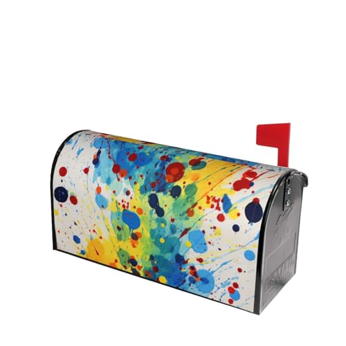 Primary Splatter Painting Print Mailbox Covers Magnetic Letter Box Cover Waterproof Post Box Covers Mailbox Wraps For Home Garden von OPSREY