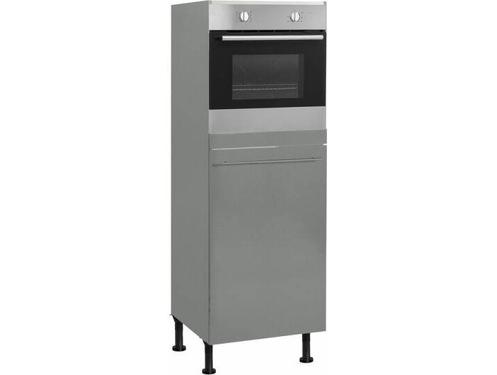 Backofen/Kühlumbauschrank OPTIFIT Bern , grau (basaltgrau, basaltgrau), B:60cm H:173,4cm T:58,4cm, Schränke, 60 cm breit, 176 cm hoch, höhenverstellbare Stellfüße, mit Metallgriff von OPTIFIT