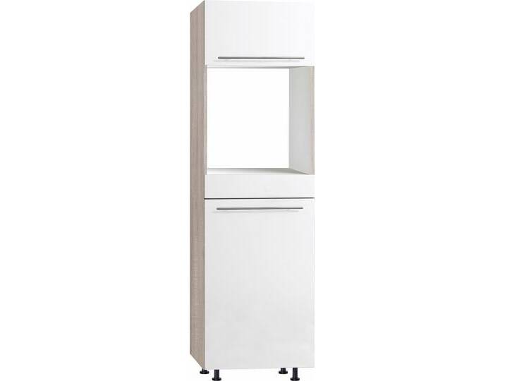 Backofenumbauschrank OPTIFIT Bern , weiß (weiß hochglanz, akaziefarben), B:60cm H:211,8cm T:58,4cm, Schränke, 60 cm breit, 212 cm hoch, mit höhenverstellbaren Stellfüßen von OPTIFIT