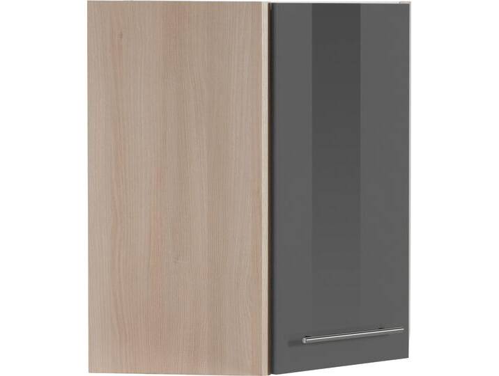 Eckhängeschrank OPTIFIT Bern , grau (grau hochglanz, akaziefarben), B:60cm H:70,4cm T:34,9cm, Schränke von OPTIFIT