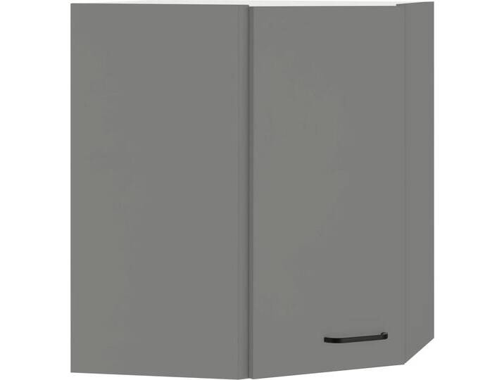 Eckhängeschrank OPTIFIT Elga , grau (basaltgrau, basaltgrau), B:60cm H:70,4cm T:34,9cm, Holzwerkstoff, Schränke, mit Soft-Close-Funktion und Metallgriff, Breite 60x60 cm von OPTIFIT