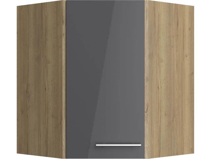 Eckhängeschrank OPTIFIT Klara , schwarz (anthrazit, wildeiche), B:60cm H:70,4cm T:34,9cm, Spanplatte, Schränke, Breite 60 x 60 cm von OPTIFIT