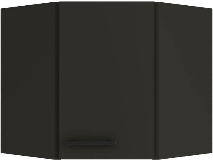 Eckhängeschrank OPTIFIT Palma , grau (anthrazit, anthrazit), B:60cm H:57,6cm T:34,6cm, Spanplatte, Schränke, Breite 60 x 60 cm, Türanschlag wechselbar von OPTIFIT