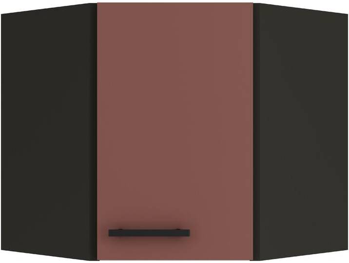 Eckhängeschrank OPTIFIT Palma , rot (rostrot, anthrazit), B:60cm H:57,6cm T:34,6cm, Spanplatte, Schränke, Breite 60 x 60 cm, Türanschlag wechselbar von OPTIFIT