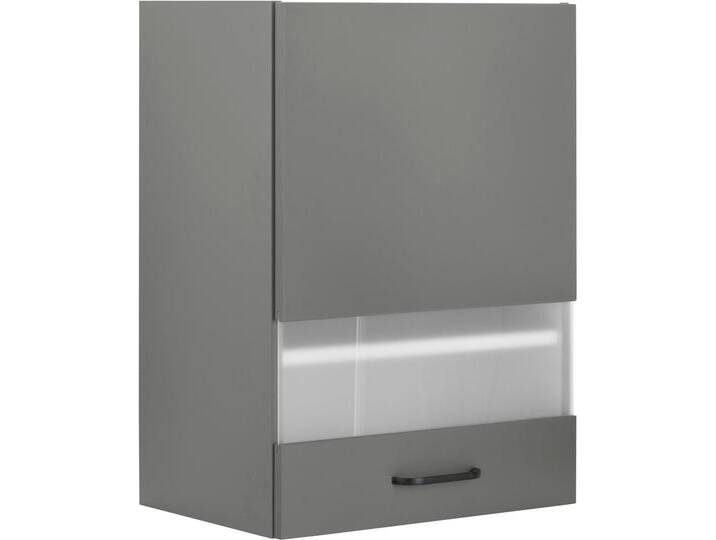 Glashängeschrank OPTIFIT Elga , grau (basaltgrau, basaltgrau), B:50cm H:70,4cm T:34,9cm, Holzwerkstoff, Schränke, mit Soft-Close-Funktion und Metallgriff, Breite 50 cm von OPTIFIT