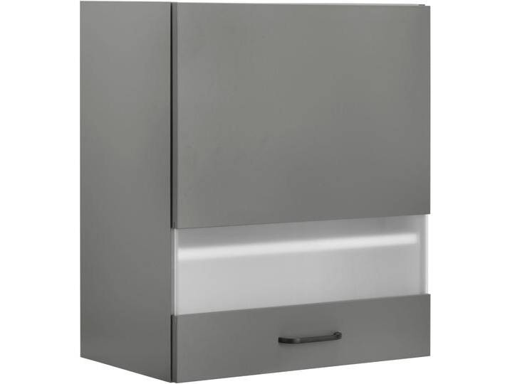 Glashängeschrank OPTIFIT Elga , grau (basaltgrau, basaltgrau), B:60cm H:70,4cm T:34,9cm, Holzwerkstoff, Schränke, mit Soft-Close-Funktion und Metallgriff, Breite 60 cm von OPTIFIT