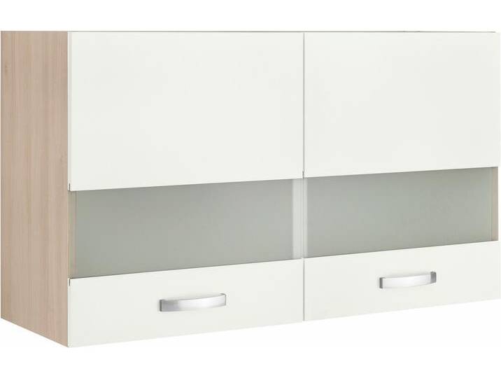 Glashängeschrank OPTIFIT Faro , weiß (weiß matt), B:100cm H:57,6cm T:34,6cm, Schränke, mit Metallgriffen, Breite 100 cm von OPTIFIT