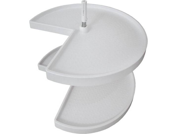 Inneneinteilung OPTIFIT, weiß, H:67cm Ø:72cm, Metall, Kunststoff, Schrankinneneinteiler, 3/4 Drehböden für Eckunterschränke von OPTIFIT