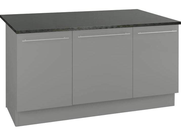 Kücheninsel OPTIFIT Bern , grau (front: basaltgrau, korpus: basaltgrau, arbeitsplatte: anthrazit), B:160cm, Komplettküchen-Sets, mit durchgehender Arbeitsplatte als Theke, Breite 160 cm von OPTIFIT