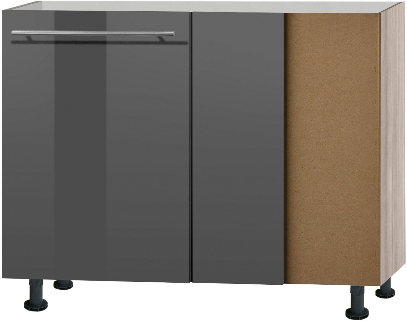 OPTIFIT Eckunterschrank Bern 100 cm breit, mit 1 Tür mit höhenverstellbaren Füßen, mit Metallgriff von OPTIFIT