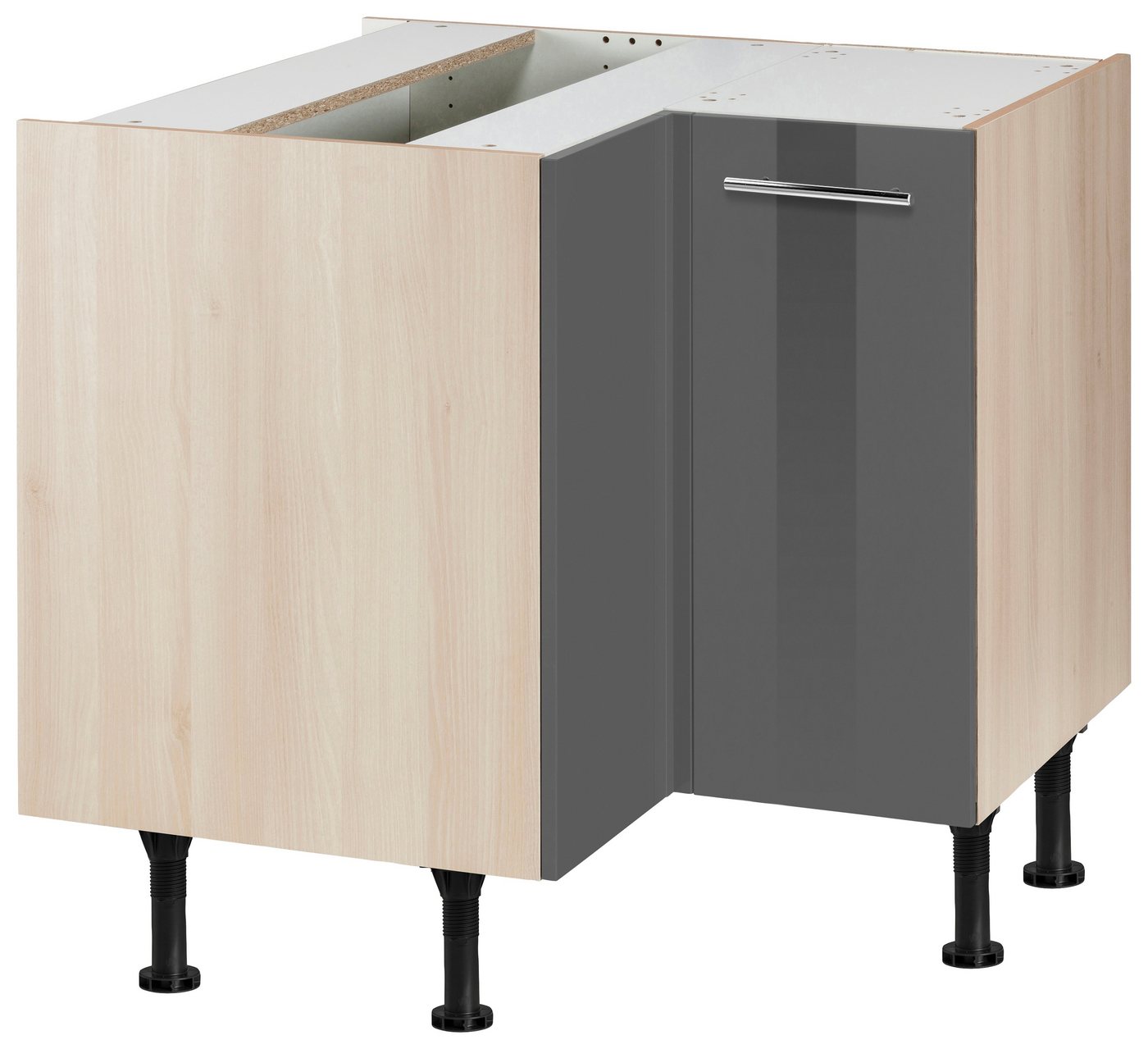 OPTIFIT Eckunterschrank Bern Breite 90x90 cm, mit Tür, höhenverstellbare Füße, mit Metallgriff von OPTIFIT