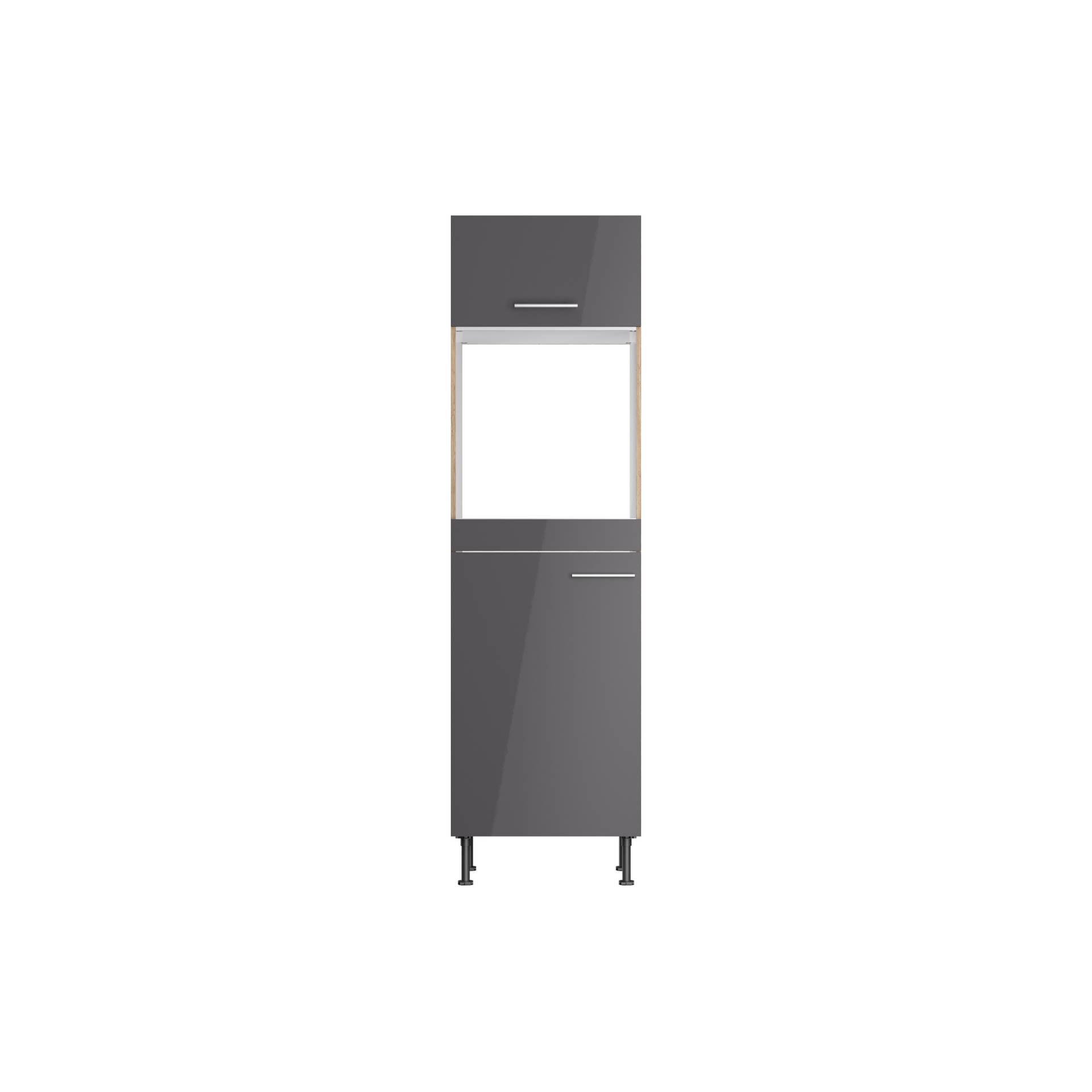 OPTIFIT Hochschrank für Backofen und Kühlschrank 'Optikomfort Jonte984' anthrazit/eichefarben 60 x 211,8 x 58,4 cm von OPTIFIT