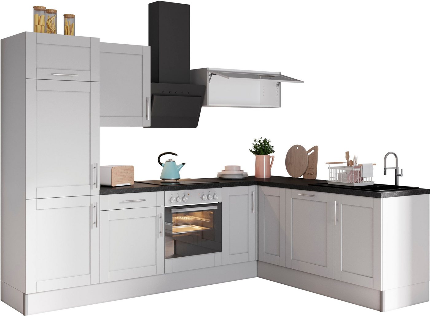 OPTIFIT Küche Ahus, 200 x 270 cm breit, wahlweise mit E-Geräten, Soft Close Funktion von OPTIFIT