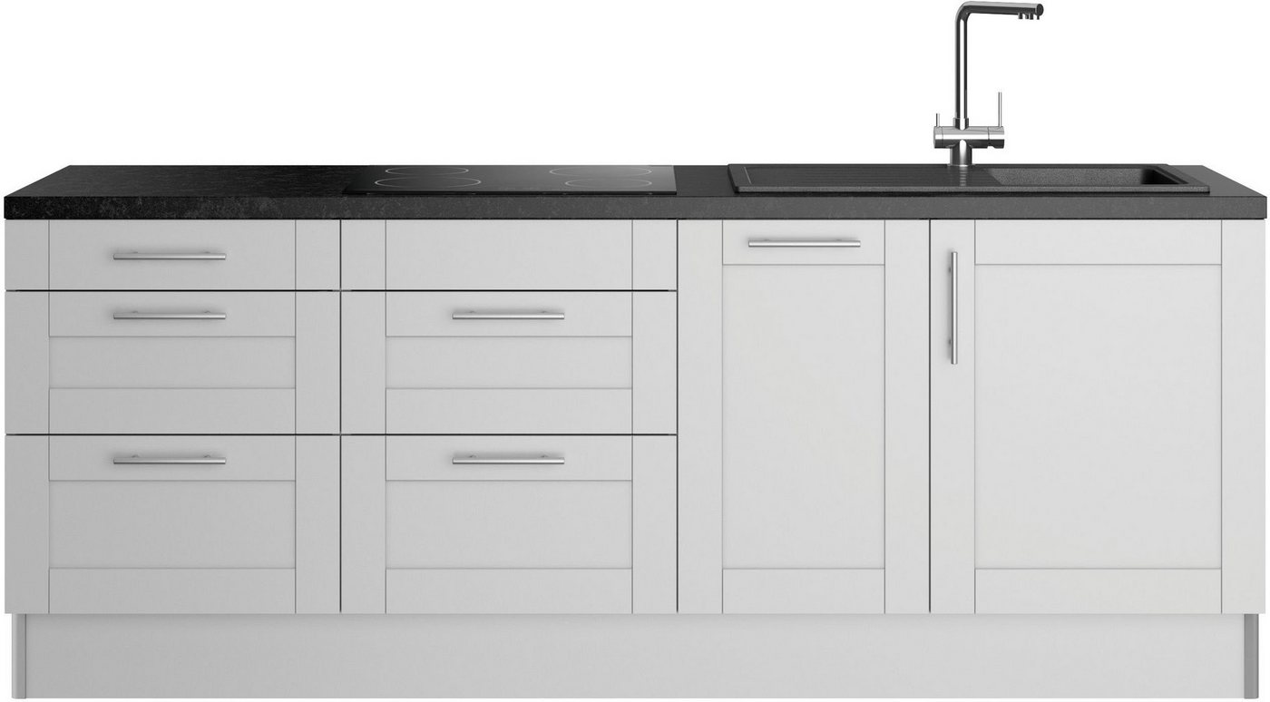 OPTIFIT Küche Ahus, Breite 225 cm, wahlw. Mit E-Geräten, Soft Close Funktion, MDF Fronten von OPTIFIT