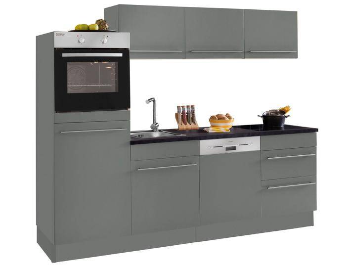 OPTIFIT Küche Bern, (Spar-Set), Breite 240 cm, mit E-Geräten, Stärke der Arbeitsplatte wählbar, grau, 38mm Arbeitsplatte von OPTIFIT