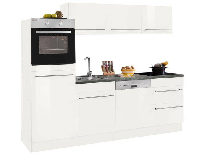OPTIFIT Küche Bern, (Spar-Set), Breite 240 cm, mit E-Geräten, Stärke der Arbeitsplatte wählbar, weiß, 28mm Arbeitsplatte von OPTIFIT