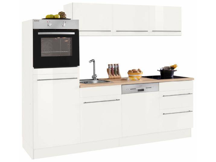 OPTIFIT Küche Bern, (Spar-Set), Breite 240 cm, mit E-Geräten, Stärke der Arbeitsplatte wählbar, weiß, 28mm Arbeitsplatte von OPTIFIT
